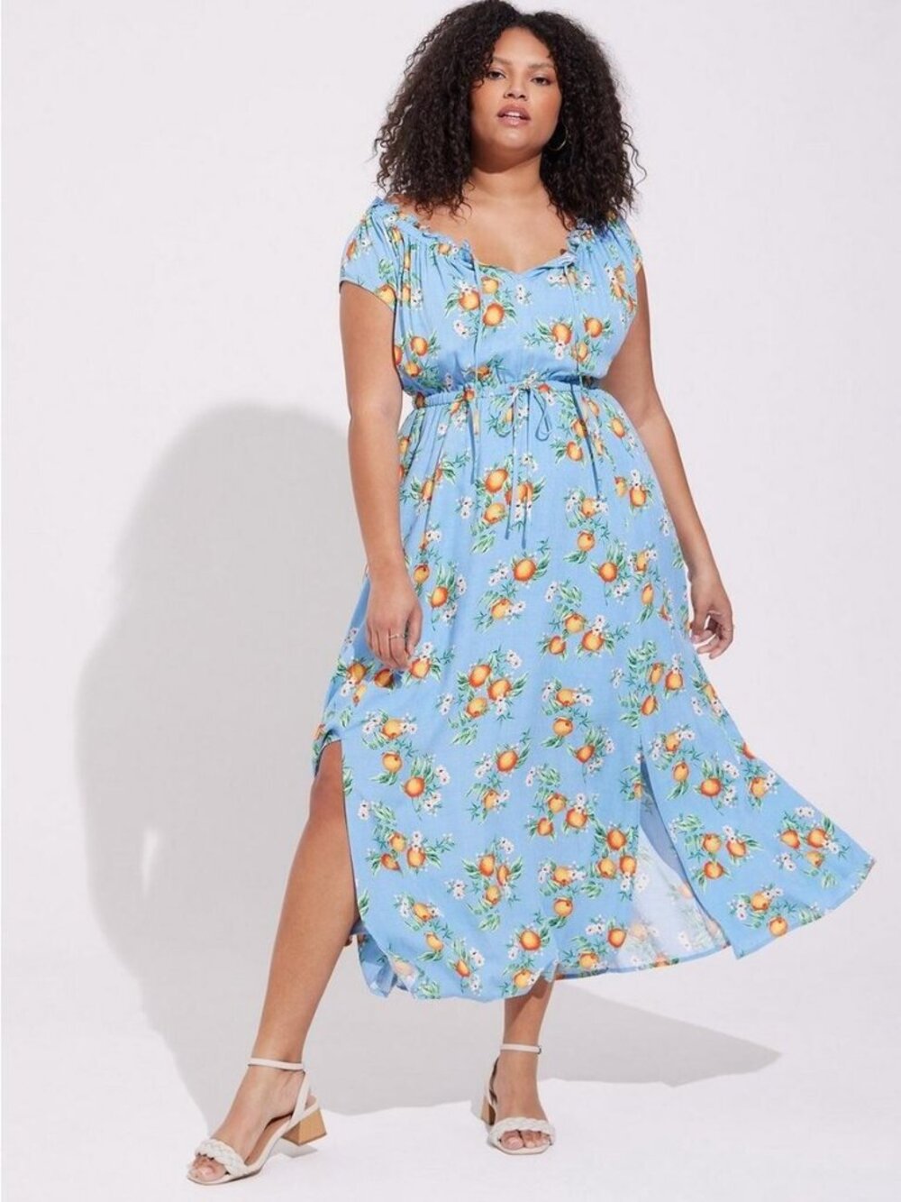 Torrid Orange Groves Double Slit Maxi Dress 3